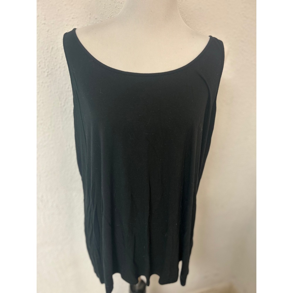 J. Jill Wearever Collection Black Scoop Neck Tank Top 2X Womens Sleeveless Knit